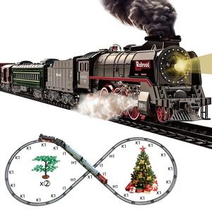 Black and Green Toy Train Set